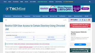 
                            13. Restrict SSH User Access to Certain Directory Using Chrooted Jail