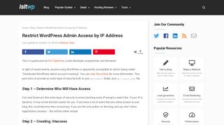 
                            13. Restrict WordPress Admin Access by IP Address - IsItWP