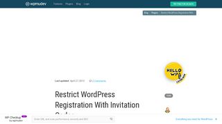 
                            4. Restrict WordPress Registration With Invitation Codes - WPMU DEV
