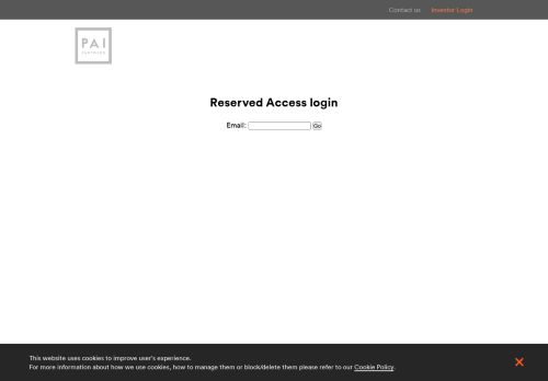 
                            2. Restricted Access Login - PAI Partners