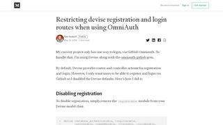 
                            9. Restricting devise registration and login routes when using OmniAuth