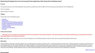 
                            3. Restricting Privileged Users from Accessing Private ... - Oracle