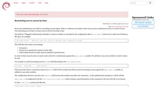 
                            8. Restricting server access by time - Debian Administration