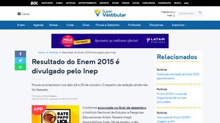 
                            6. Resultado do Enem 2015 é divulgado pelo Inep