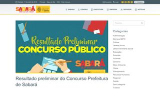 
                            12. Resultado preliminar do Concurso Prefeitura de Sabará – Prefeitura ...