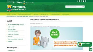 
                            13. Resultados de Exames Laboratoriais | Prefeitura de Belo Horizonte