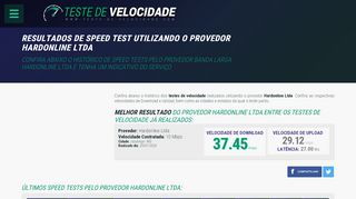 
                            7. Resultados de Speed Test utilizando o provedor Hardonline Ltda - 1604