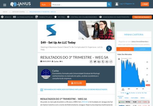 
                            8. RESULTADOS DO 3º TRIMESTRE - WEG SA | Janus Investimentos