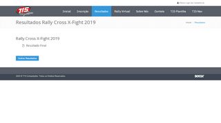 
                            12. Resultados Rally Cross X-Fight 2019 | T15 Competições