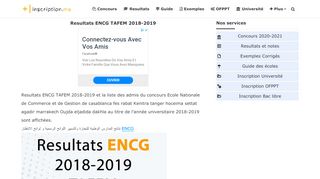 
                            3. Resultats ENCG TAFEM 2018-2019 - Inscription.ma