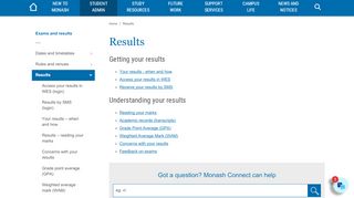 
                            4. Results - Exams and results - Monash University