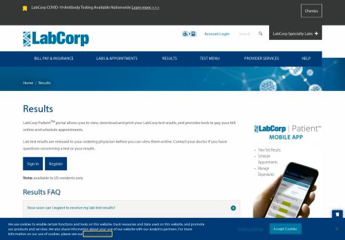 
                            10. Results | LabCorp
