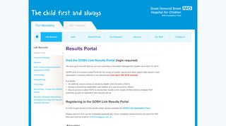 
                            4. Results Portal - Great Ormond Street Hospital Laboratory Medicine