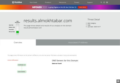 
                            12. results.almokhtabar.com - Domain - McAfee Labs Threat ...