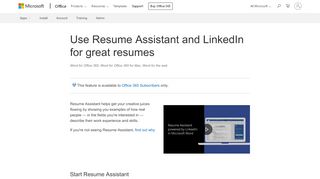 
                            6. Resume Assistant - Office Support - Office 365