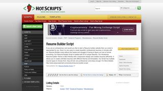 
                            9. Resume Builder Script | HotScripts Miscellaneous