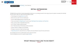 
                            2. Retail Banking: Retail NetBanking Services with YES BANK