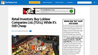 
                            8. Retail Investors: Buy Loblaw Companies Ltd. (TSX:L) While it's Still ...