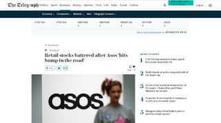 
                            11. Retail stocks battered after Asos 'hits bump in the road' - The Telegraph