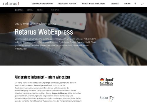 
                            5. Retarus WebExpress: Versandtool für E-Mail, Fax und SMS