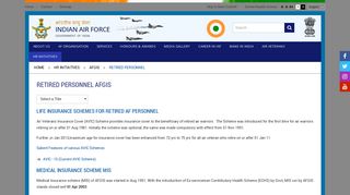 
                            3. Retired Personnel AFGIS | Indian Air Force | Government of India