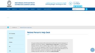 
                            10. Retired Person's Help Desk - Welcome to WBSEDCL