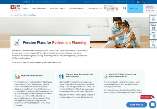 
                            11. Retirement Plans, Pension Schemes & Policy by HDFC Life