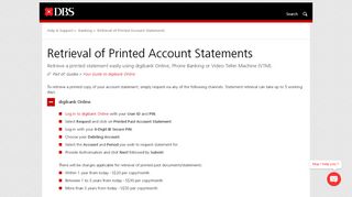 
                            13. Retrieval of Printed Account Statements | DBS Singapore - ...