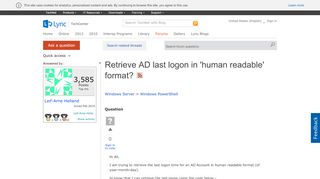 
                            1. Retrieve AD last logon in 'human readable' format? - Microsoft