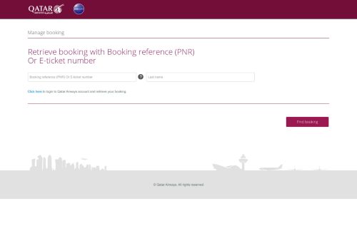 
                            5. Retrieve booking with E-ticket number - Qatar Airways