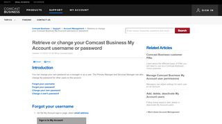 
                            5. Retrieve or change your Comcast Business My Account username or ...