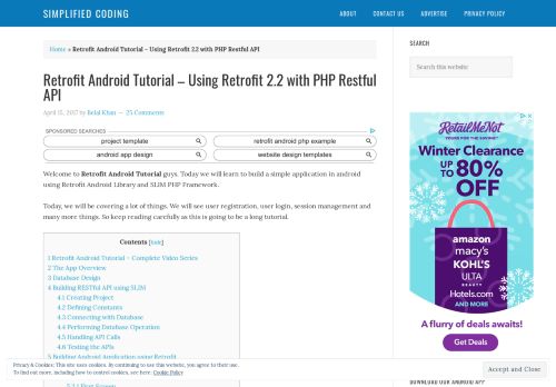 
                            12. Retrofit Android Tutorial - Using Retrofit 2.2 with PHP Restful API