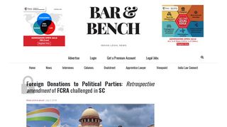 
                            11. Retrospective amendment of FCRA challenged in SC - Bar & Bench