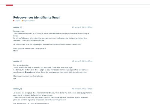 
                            6. Retrouver ses identifiants Gmail (Clubic.com)