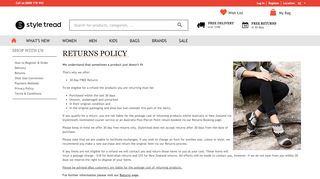 
                            5. Return Policy of StyleTread.com.au