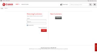 
                            1. Returning Customers - Sign In|Canon Online Store