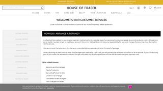 
                            5. Returns & Refunds - House of Fraser