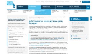 
                            3. Revenu Québec - Québec Parental Insurance Plan (QPIP) Premiums
