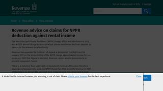 
                            9. Revenue advice on claims for NPPR deduction against rental income