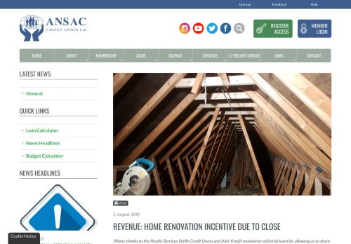 
                            12. Revenue: Home Renovation Incentive due to close - Ansac Credit Union