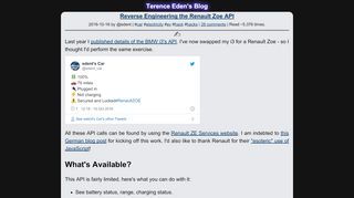 Reverse Engineering the Renault Zoe API – Terence Eden's Blog