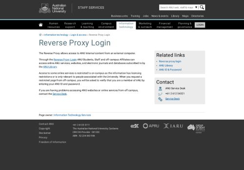 
                            6. Reverse Proxy Login - Staff Services - ANU