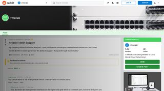 
                            11. Reverse Telnet Support : meraki - Reddit