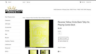 
                            6. Reverse Yellow Circle Back Tally-Ho Playing Cards Deck ...