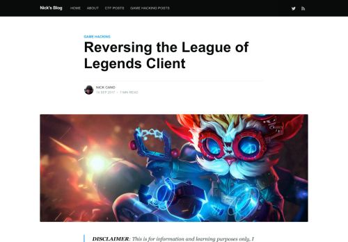 
                            13. Reversing the League of Legends Client - Nick Cano