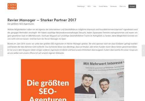 
                            9. Revier Manager – Starker Partner 2017 - Die größten SEO-Agenturen