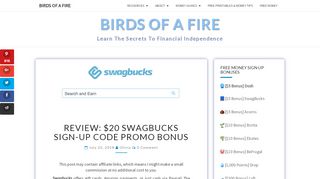 
                            12. Review: $20 SwagBucks Sign-Up Code Promo Bonus – Birds of a ...