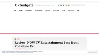 
                            8. Review: NOW TV Entertainment Pass from Vodafone Red - OxGadgets