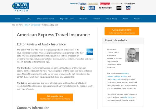
                            10. Review of American Express Travel Insurance