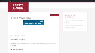 
                            12. Review of Answer Garden - Sites at Penn State